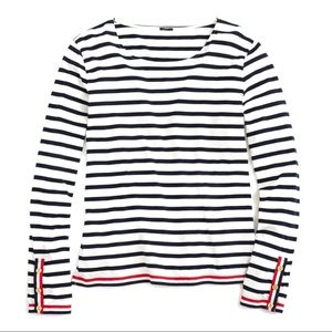 J.Crew nautical striped grosgrain trimmed tee, M